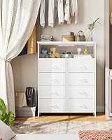 Nicehill 8-Drawer Chest Dresser Tall Storage Unit White 80x30x103.8 cm view 3