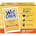 Wet Ones Antibacterial Hand Wipes, Citrus Scent, 28 Individually Wrapped Wet Wipes
