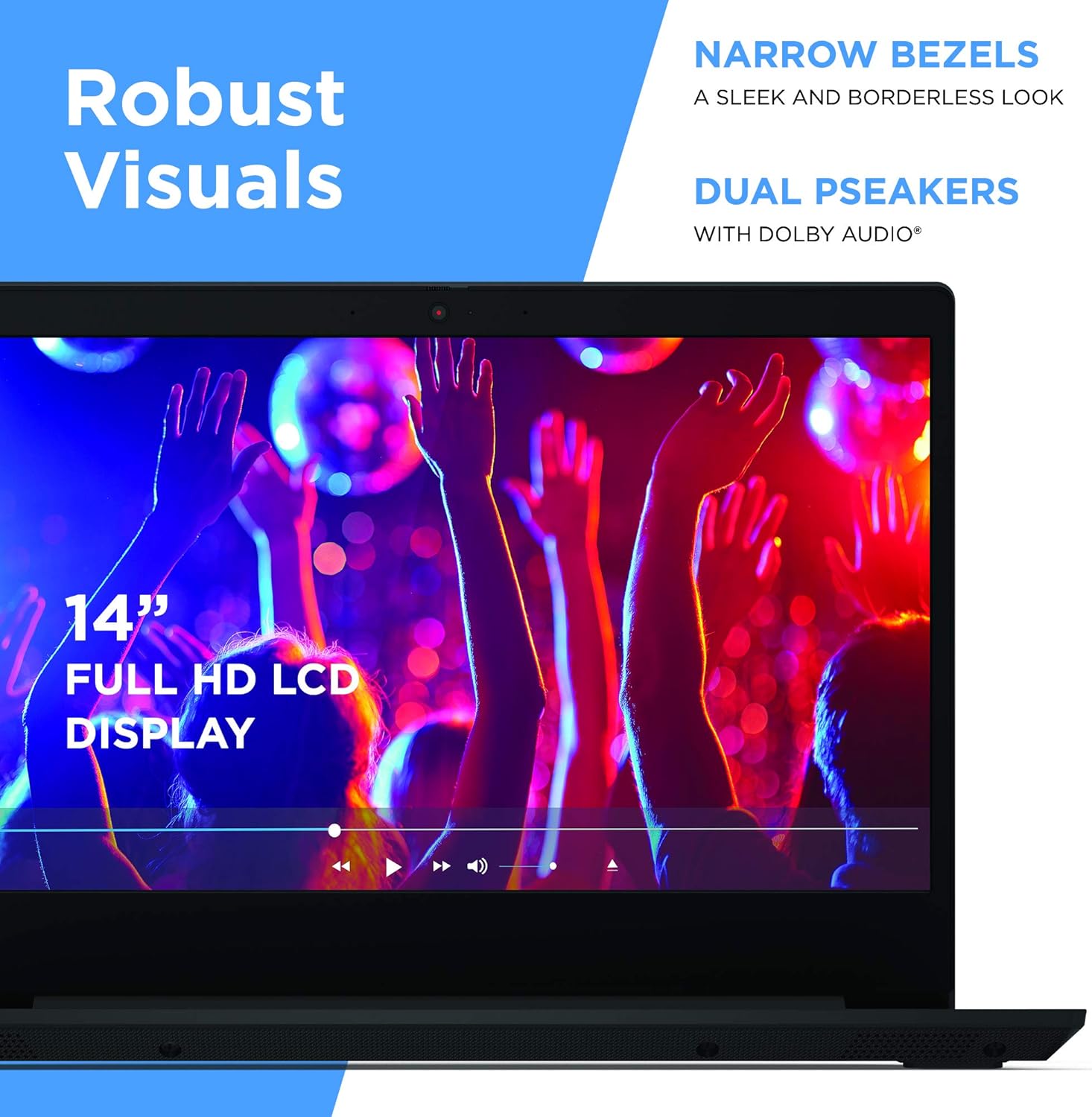 Lenovo IdeaPad 3 14" Laptop, 14.0" FHD 1920 x 1080 Display, AMD Ryzen 5 3500U Processor, 8GB DDR4 RAM, 256GB SSD, AMD Radeon Vega 8 Graphics, Narrow Bezel, Windows 10, 81W0003QUS, Abyss Blue: Computers & Accessories