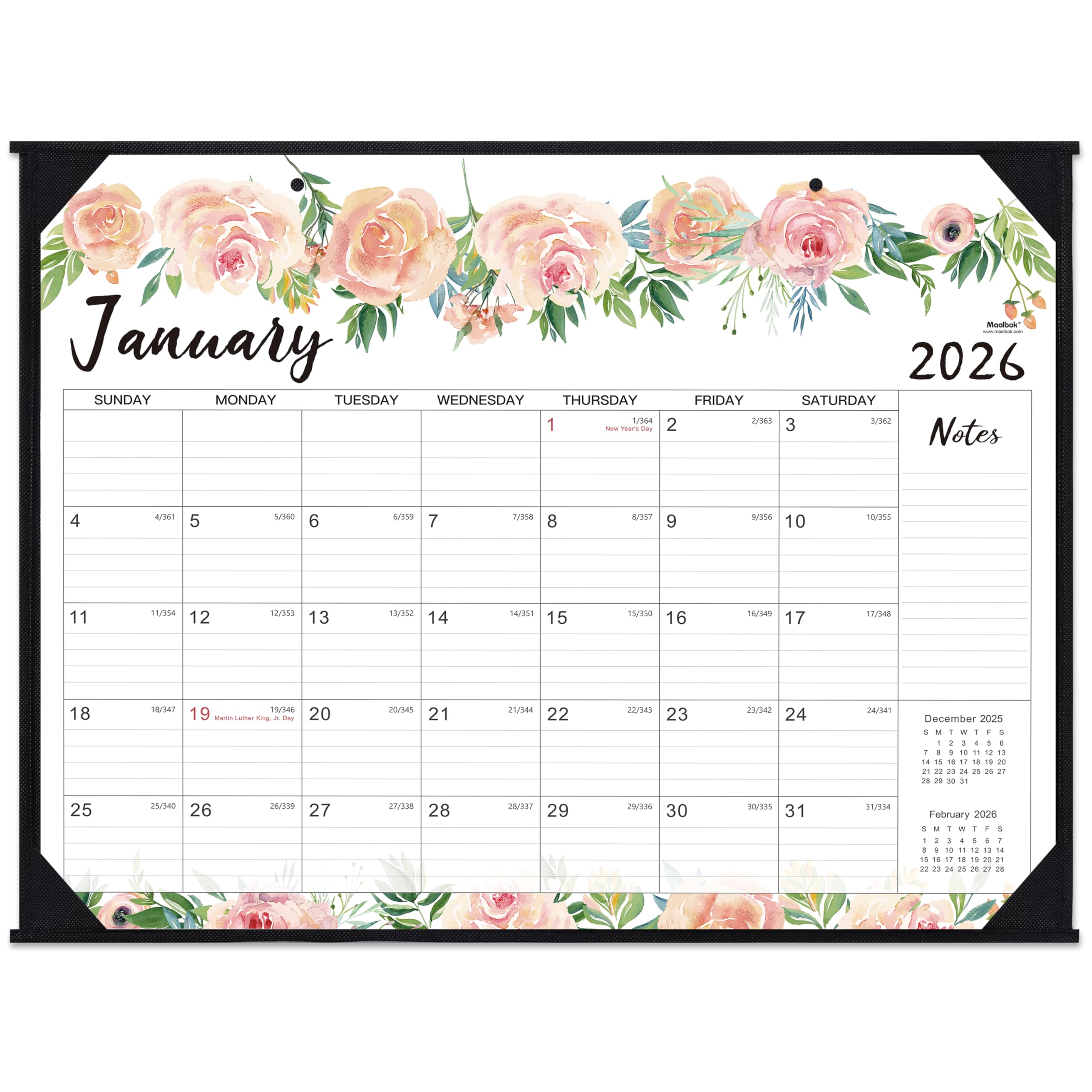 Photo 1 of 2026 Desk Calendar - Jan 2026 - Dec 2026, 12 Months Large Monthly Desk Calendar, 22" x 17", Desk Pad, Large Ruled Blocks, to-do List & Notes, Best Desk/Wall Calendar for Planning or Organizing