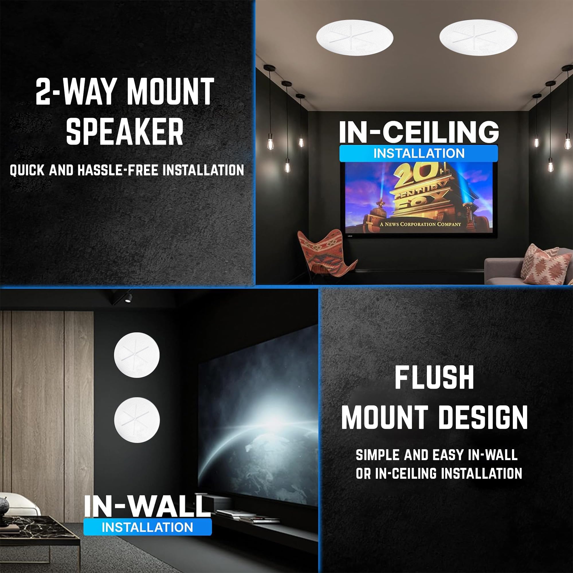 Home Theater System Kit 2000 Watts Bluetooth Amplifier with 4 Qty 6.5