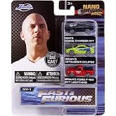 Jada Fast &amp; Furious 1.65" Nano 3-Pack Die-cast Cars, Toys for Kids and Adults