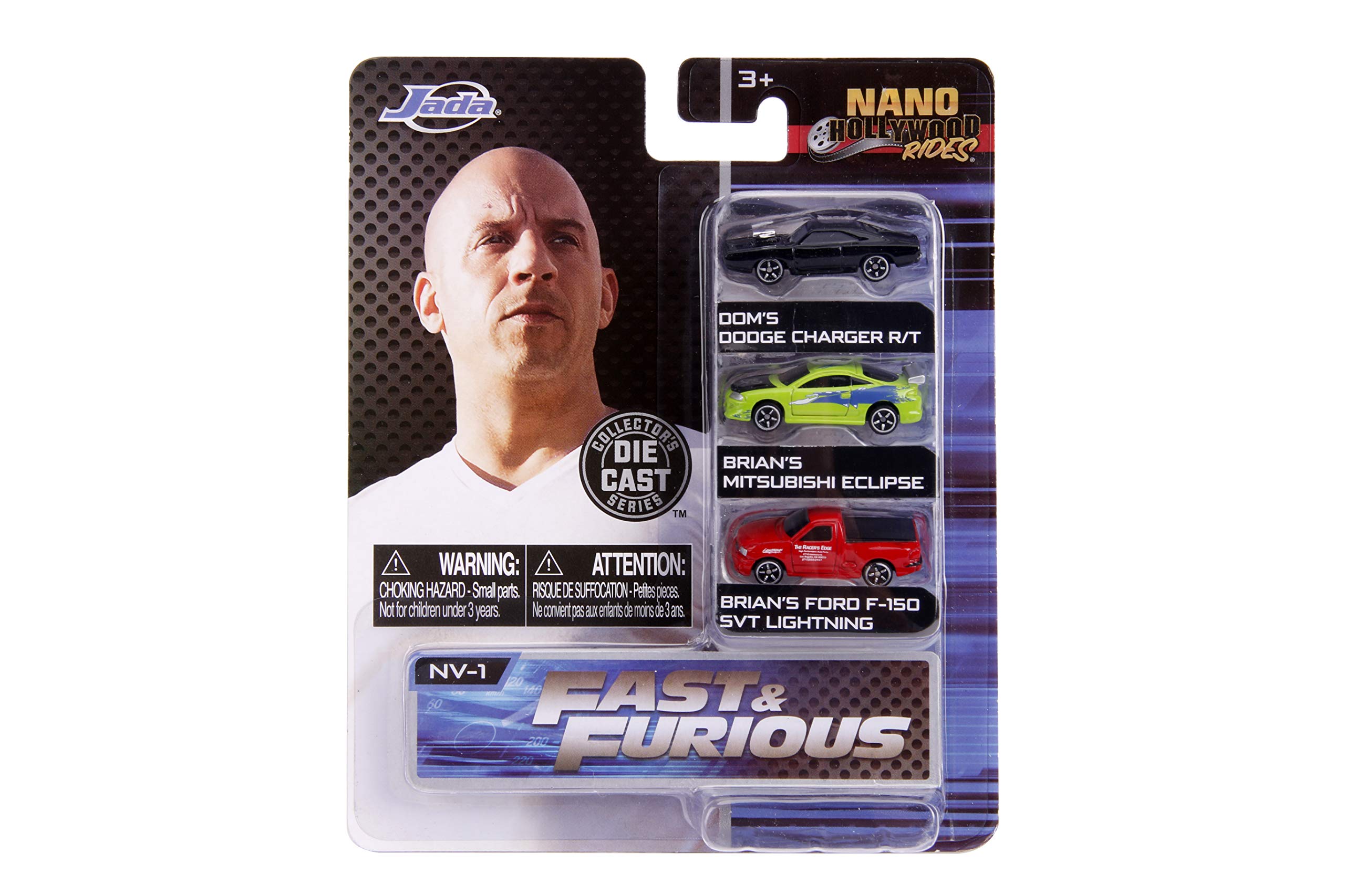 Jada JAN31123 Nano Fast and Furious #1 3 Car Set, Multi