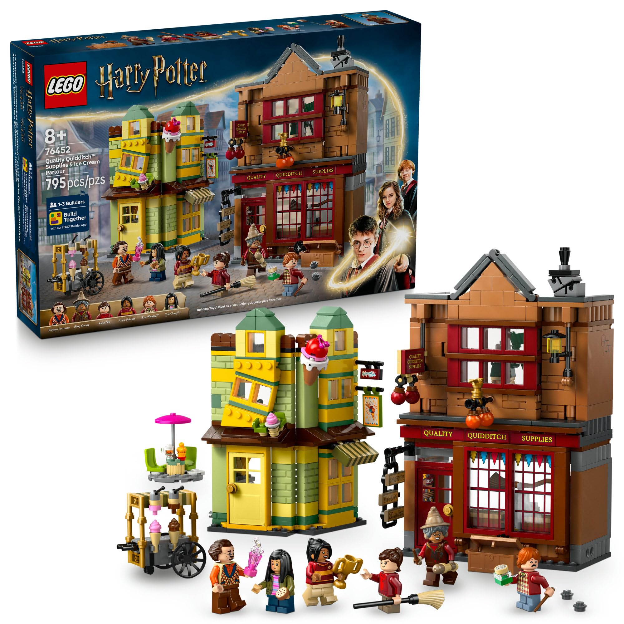 Photo 1 of LEGO Harry Potter Quality Quidditch Supplies & Ice Cream Parlour - Kids Toy - Diagon Alley Building Set for Boys and Girls 8+ - Harry Potter Collectible - Gift Idea for Birthdays - 76452
