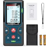 HANMATEK LM50 165ft/50m Laser Distance Meter with 2 Bubble Levels IP54 Backlit view 1