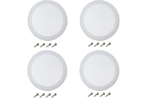 Fielect 4Pcs 6.5" Speaker Grill Cover White SubWoofer Grill Cover Decorative Circle Woofer Guard Protector Audio Accessories with 16 Screws
