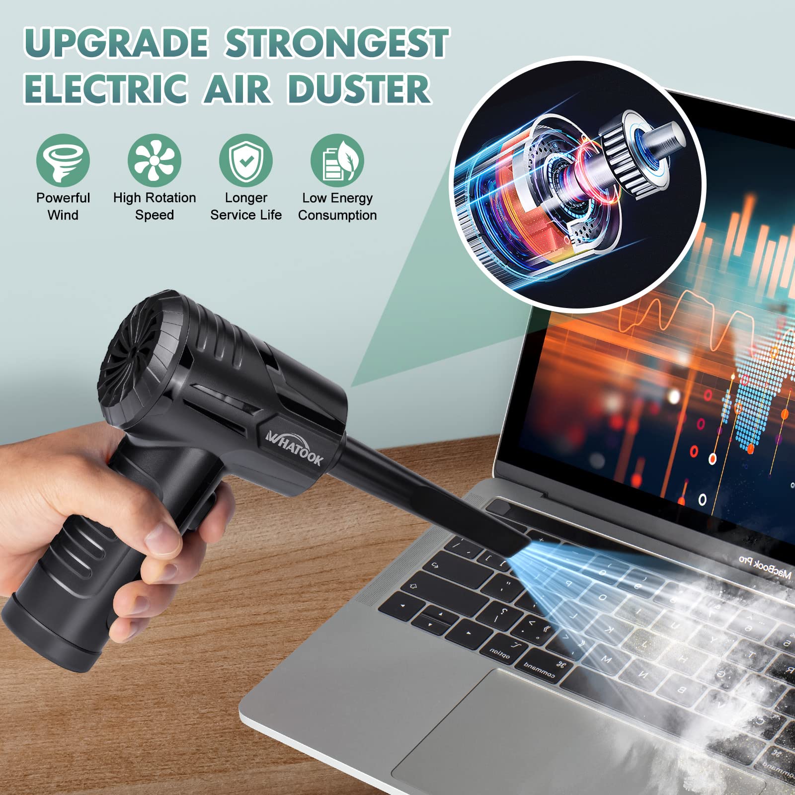 Mua WHATOOK Compressed Air Cleaner for PC - Electric Air Duster ...