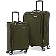 Samsonite Saire LTE Softside Expandable Luggage with Spinner Wheels, Olive Green, 2-Piece Set (20/24)
