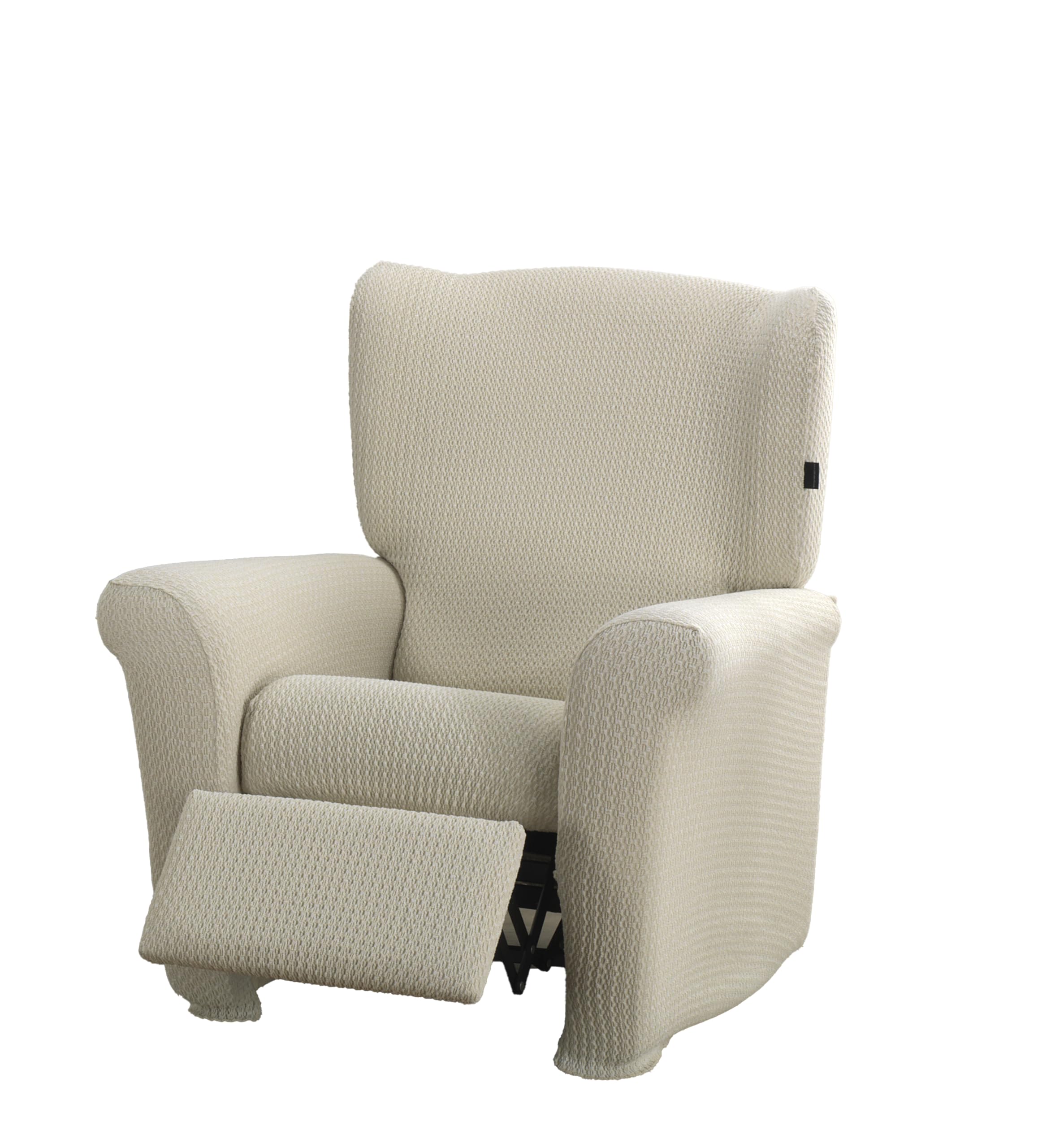 Estoralis Sumatra Bi-Elastic Armchair Cover Very Elastic Fabric C-01 Ecru for Relaxing Chairs from 70 to 90 cm Quality Protection Super Adjustable