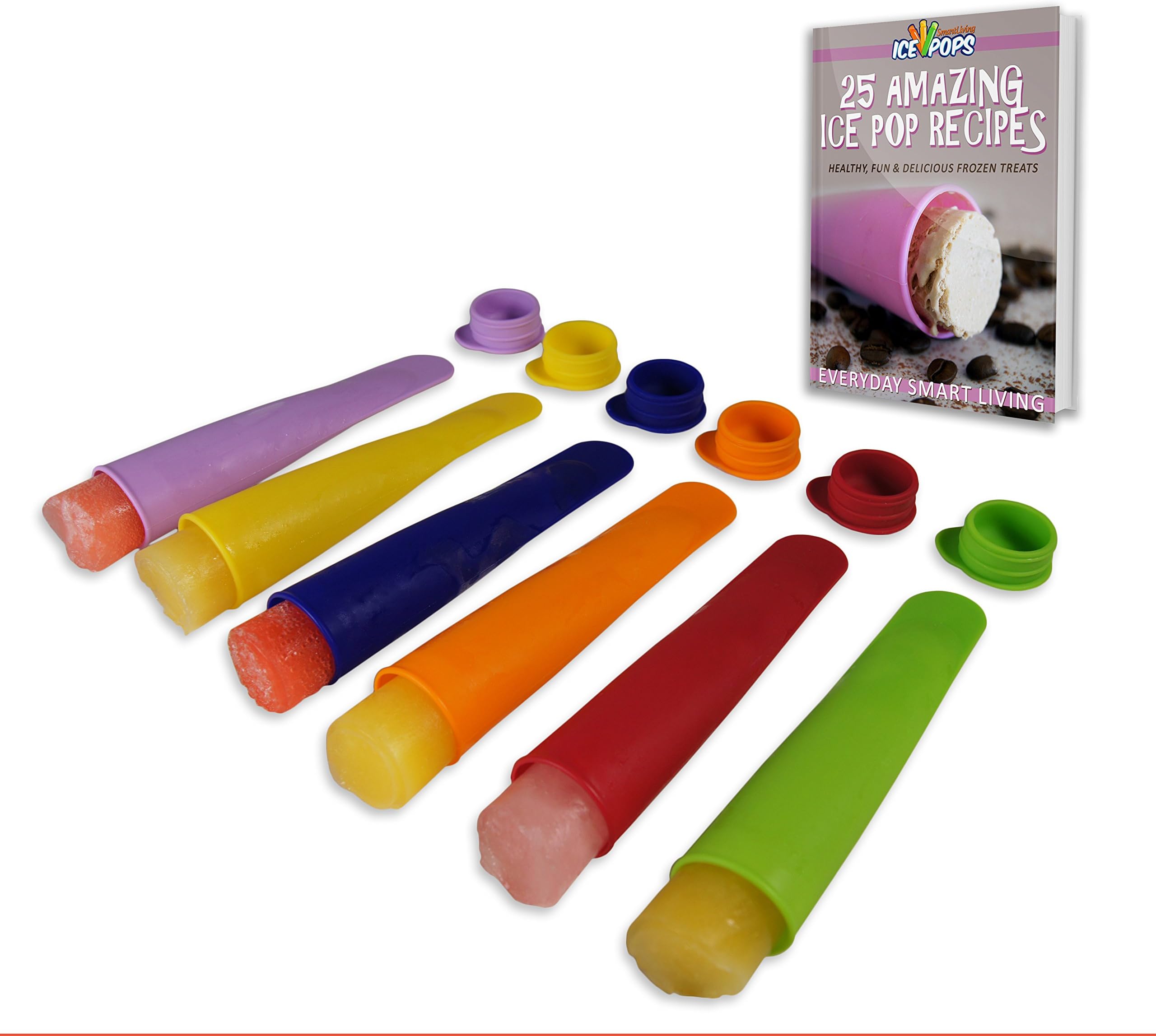 SUPER SALE! Smart Living Ice Pops - 6 Silicone Ice Popsicle Maker Molds
