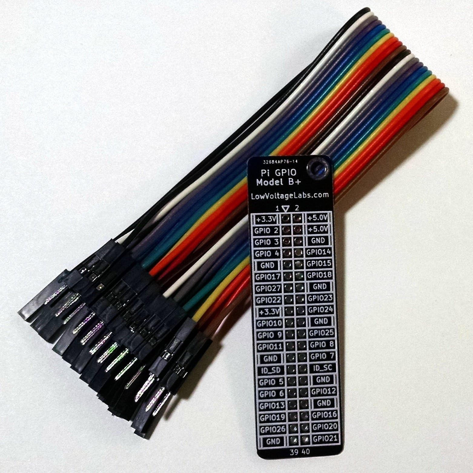 Pi GPIO Plus Reference Board and 20 Male to Female Jumper Wires for The Raspberry Pi A+, B+, 2, 3, 3B+ and 4