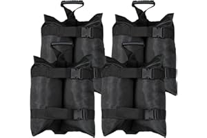 TRINKA 240 LBS Plus Size Canopy Weights Sand Bags Set of 4-1680D Oxford Heavy Duty Sandbags for Outdoor Tent, Patio Umbrella, Gazebo, Sun Selter, Windproof Pop up Tent Weights, Black (No Sand)