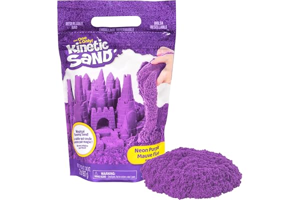 Kinetic Sand, 2lbs Purple Play Sand, Moldable Sensory Toys for Kids, Resealable Bag (Packaging May Vary), for Ages 3 and up