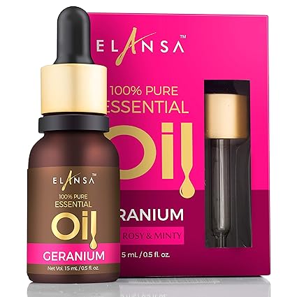 Elansa 100% Pure Geranium Essential Oil, 15ml