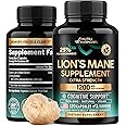 Lions Mane Supplement Capsules - Organic Lions Mane - Made in USA - Fruiting Bodies Extract - 1200 mg, 25% Polysaccharides -