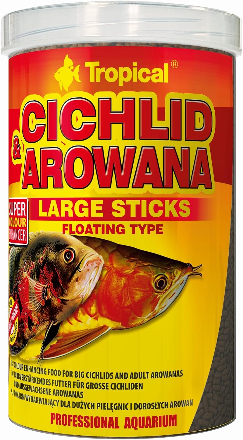 CICHLID&AROWANA LARGE STICKS 10L / 3kg - colour-enhancing food for large cichlids & adult arowanas with astaxanthin & beta-glucan