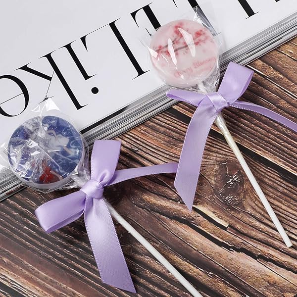 thumbnail image 2 of GUIFIER 50 Pack 3\" Rainbow Twist Tie Bows, Pastel Ribbon Bows With... 2 of 14