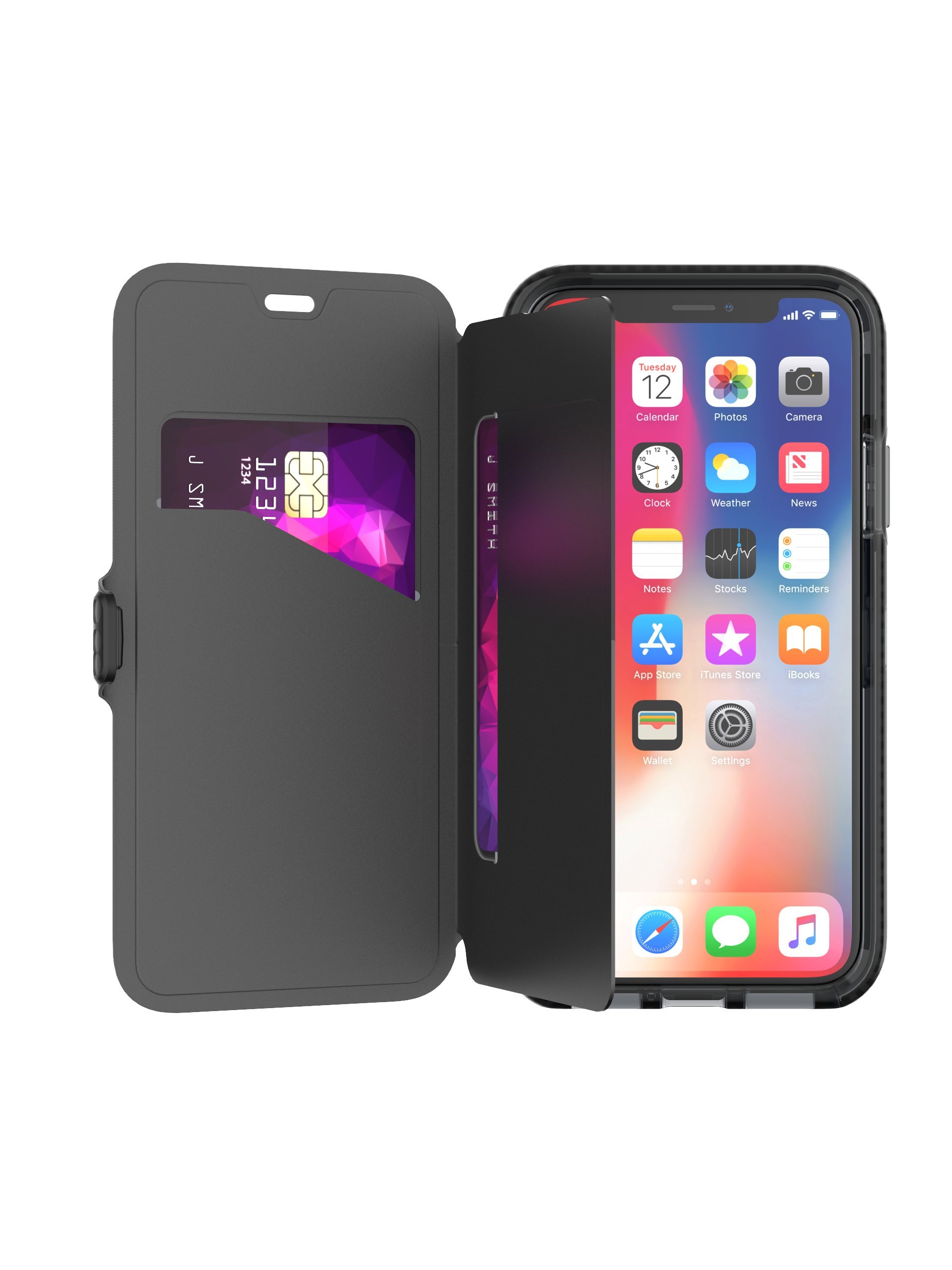 Tech21 Evo Wallet for iPhone X, Black (T21-5860)