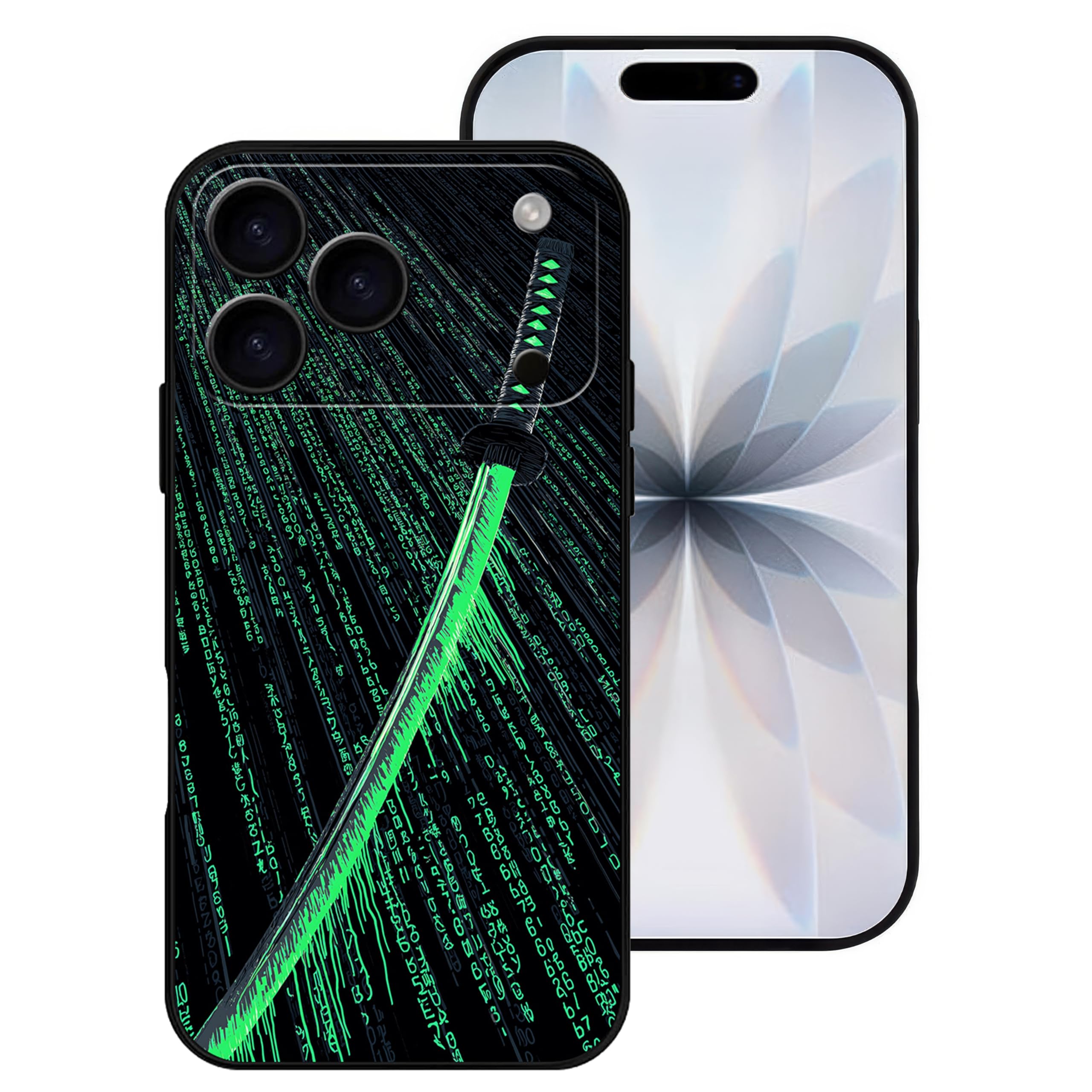 HEUHFUWA for iPhone 17 Pro Max Case, Japanese Anime Katana Pattern Phone Case, [Full Camera Protection] Soft Silicone Anti-Scratch Shockproof Protective Cover for 17 Pro Max 6.9"
