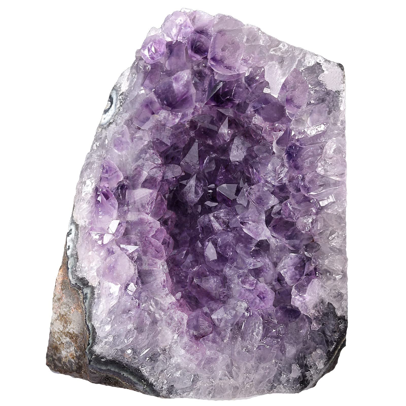KYEYGWO Natural Amethyst Crystal Cluster Gemstone Specimen for Home Decoration Raw Druzy Geode Quartz Stone Figurine for Reiki Healing Meditation, 400-500g