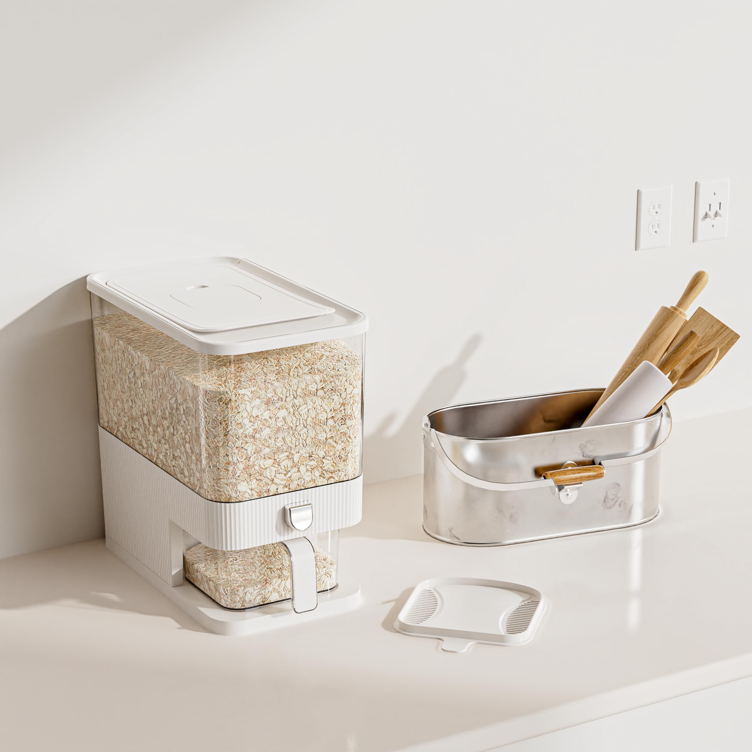SYNCVIBE 13Lbs Large Rice Dispenser, Cereal Grain Snack Storage ...