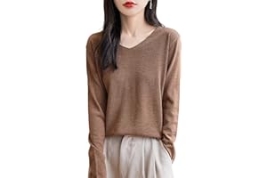 Chanyarn Women's 100% Merino Wool Base Layer Shirt Tops V Neck Long Sleeve Travel Hiking Tee T Shirt Pullover Sweater