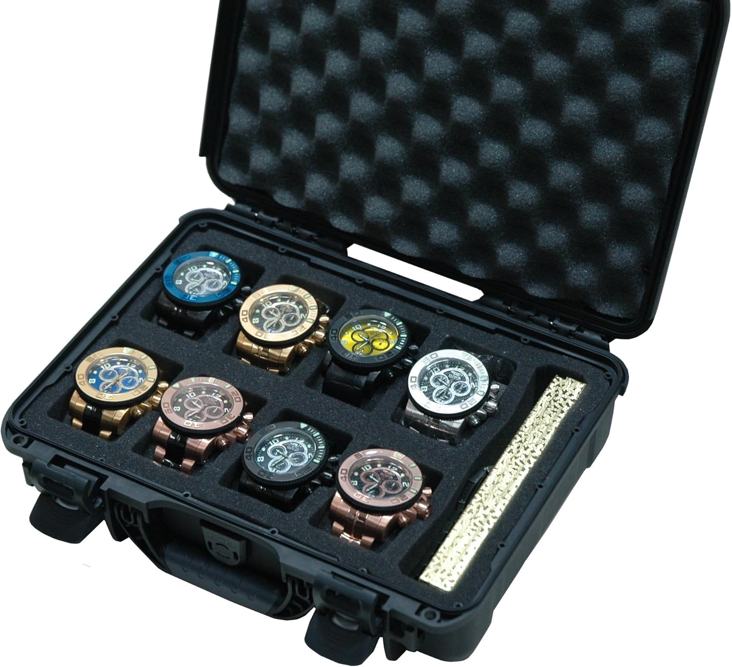 Case Club 8 Watch Pre-Cut Waterproof Travel Case with Accessory Pocket: Watches
