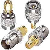 TUOLNK 4PCS SMA to TNC Coax Adapter, SMA TNC Coaxial Connector Kit SMA Male/Female to TNC Male/Female Cable Gender Changers f