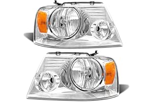 ADCARLIGHTS for 2004 2005 2006 2007 2008 F150 Headlight Assembly Compatible with 2004-2008 Ford F150 Pickup/ 2006-2008 Lincoln Mark LT Clear Lens Chrome Housing Amber Reflector Headlamp Replacement
