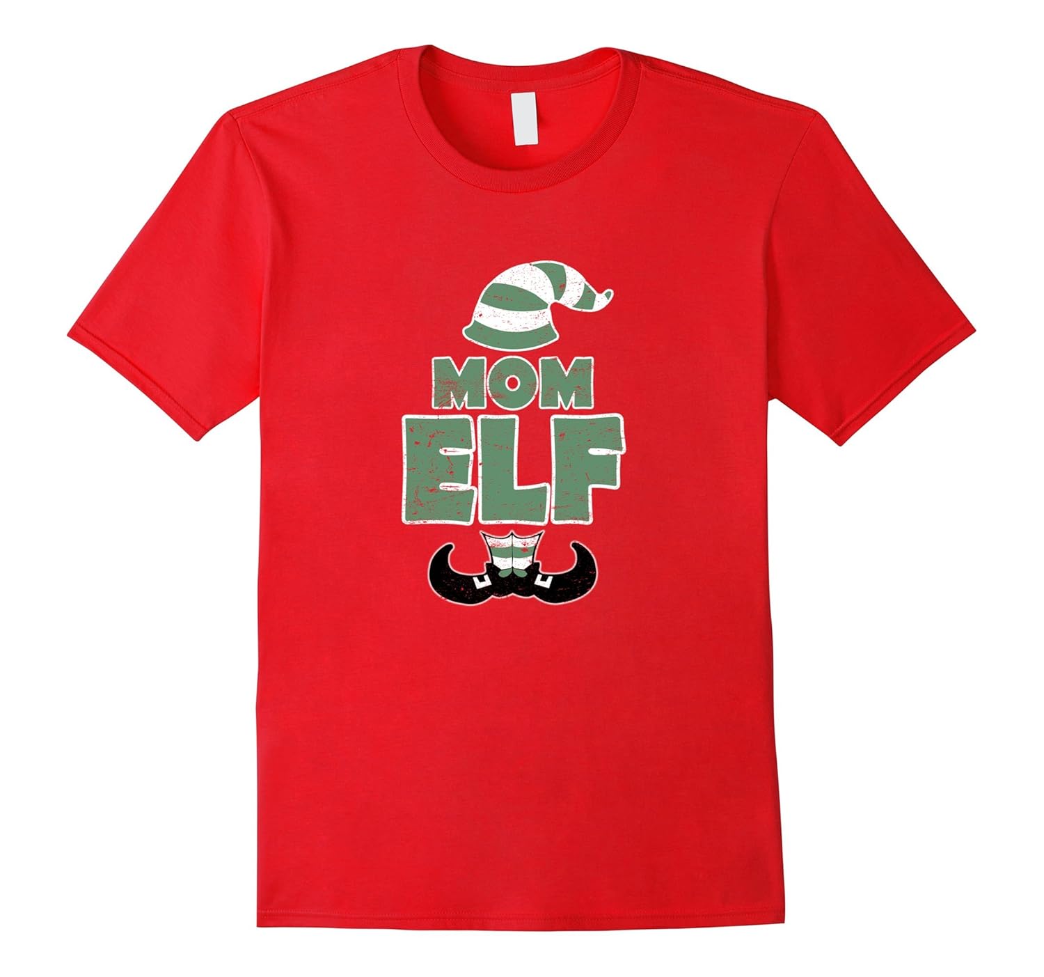 Mom Elf Christmas T-shirt Holiday Spirit Festive Holly-ANZ