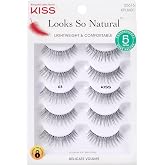 Kiss Looks So Natural, False Eyelashes, 'Multipack - 03', 10mm, Includes, Easy to Apply, Reusable Lash Clusters