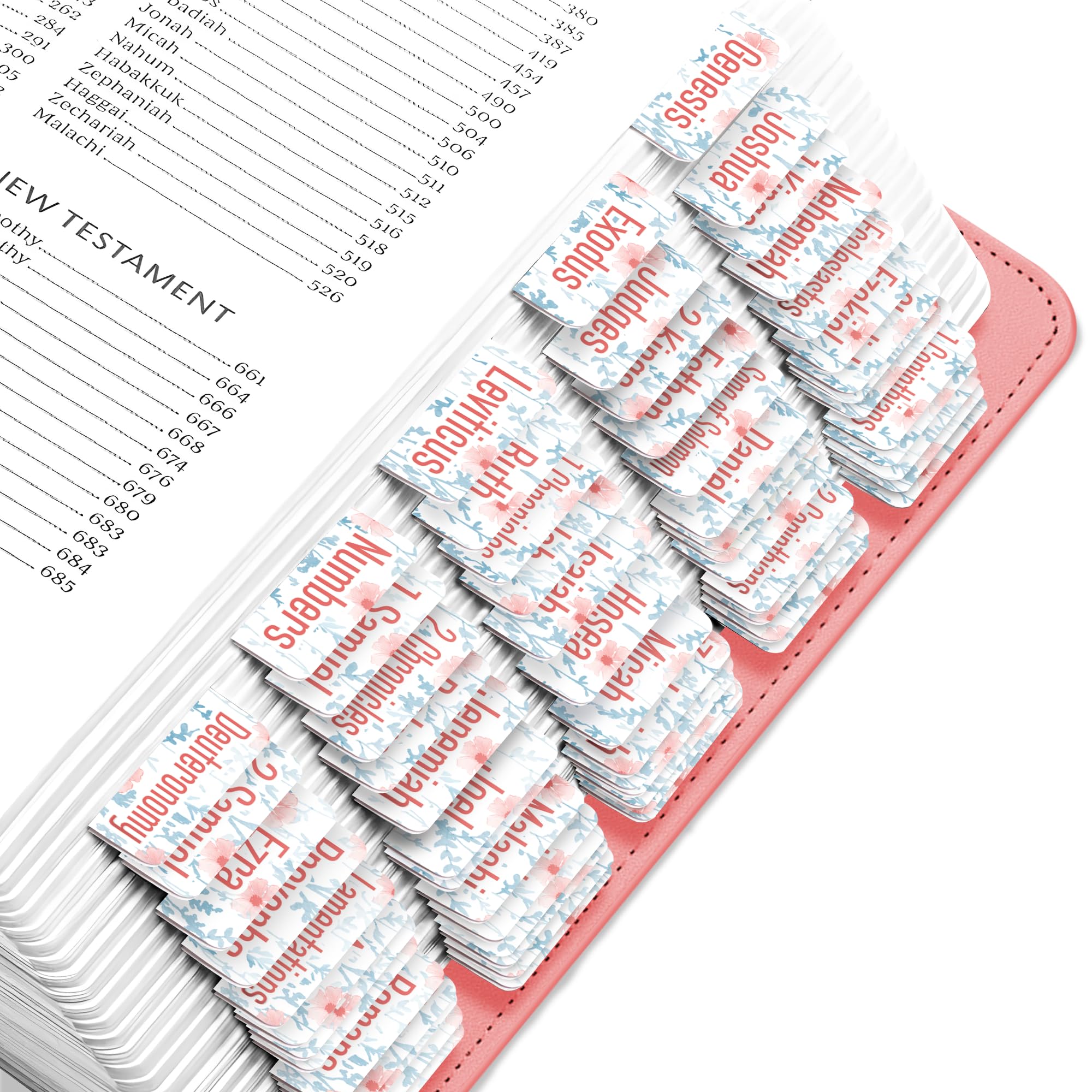 EssexWares – Rosy Pink Flowers Bible Tabs for Old