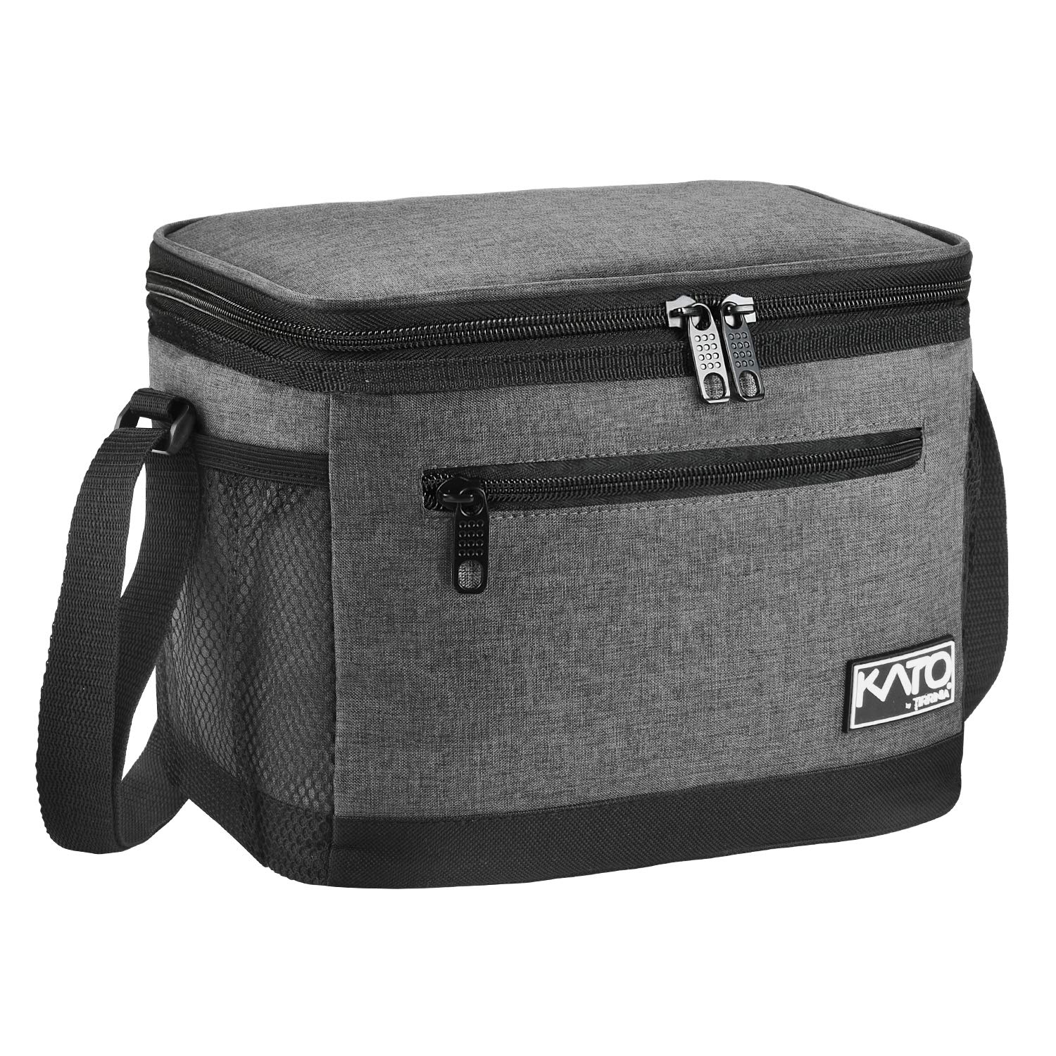 Kato Tirrinia Insulated Lunch Bag 8L(15 Cans) for Adult & Kids, Leakproof Compartment Lunch Cooler Tote- Foldable Lightweight Food Container for Work, School, Camping, Picnic, Fishing (Grey) — image 1