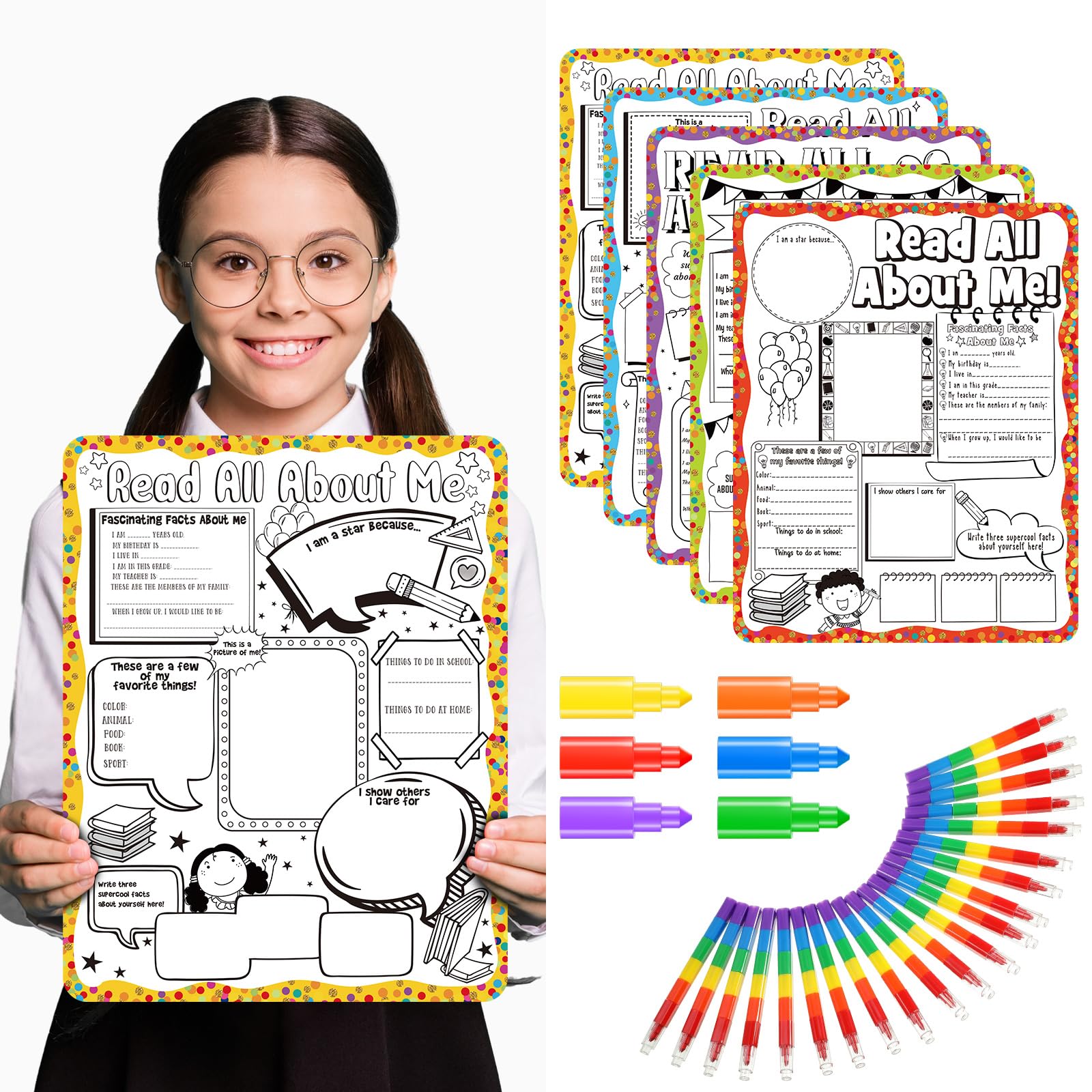 Mua Ctosree 60 Pcs All About Me Posters Star Student Posters All About ...