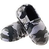 LA PLAGE Boys House Slippers with Cozy Memory Foam Slip On Camo House Shoes, Breathable Indoor Outdoor Warm Winter Home Slippers for Little Big Kids