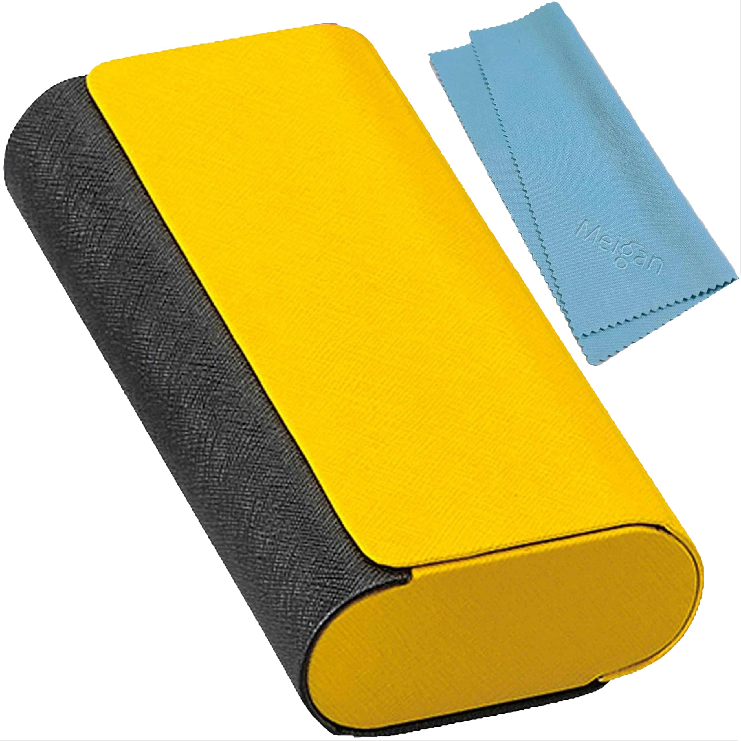 Photo 1 of ????(Meigan) Double Glasses Case Aluminum Hard Shell Yellow For Men, Women | For Reading glasses and sunglasses etc.