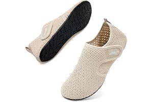 WateLves Water Shoes for Women Men Swim Beach Aqua Socks Quick Dry Barefoot House Slippers Travel Shoes with Adjustable Magic Tape for Pool Diving Boating Yoga Surf