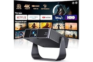 Smart Projector【Officially-Licensed Apps/Live TV】 Mini Projector 4K Support HDMI ARC, PUTRIMS S36 Native 1080P Portable Proje