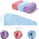 Good Nite 3 Pack Microfibre Hair Drying Towel Wrap Turbans 65x25 cm view 2