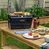 George Foreman Portable Charcoal BBQ, Lightweight, Foldable, Black view 7
