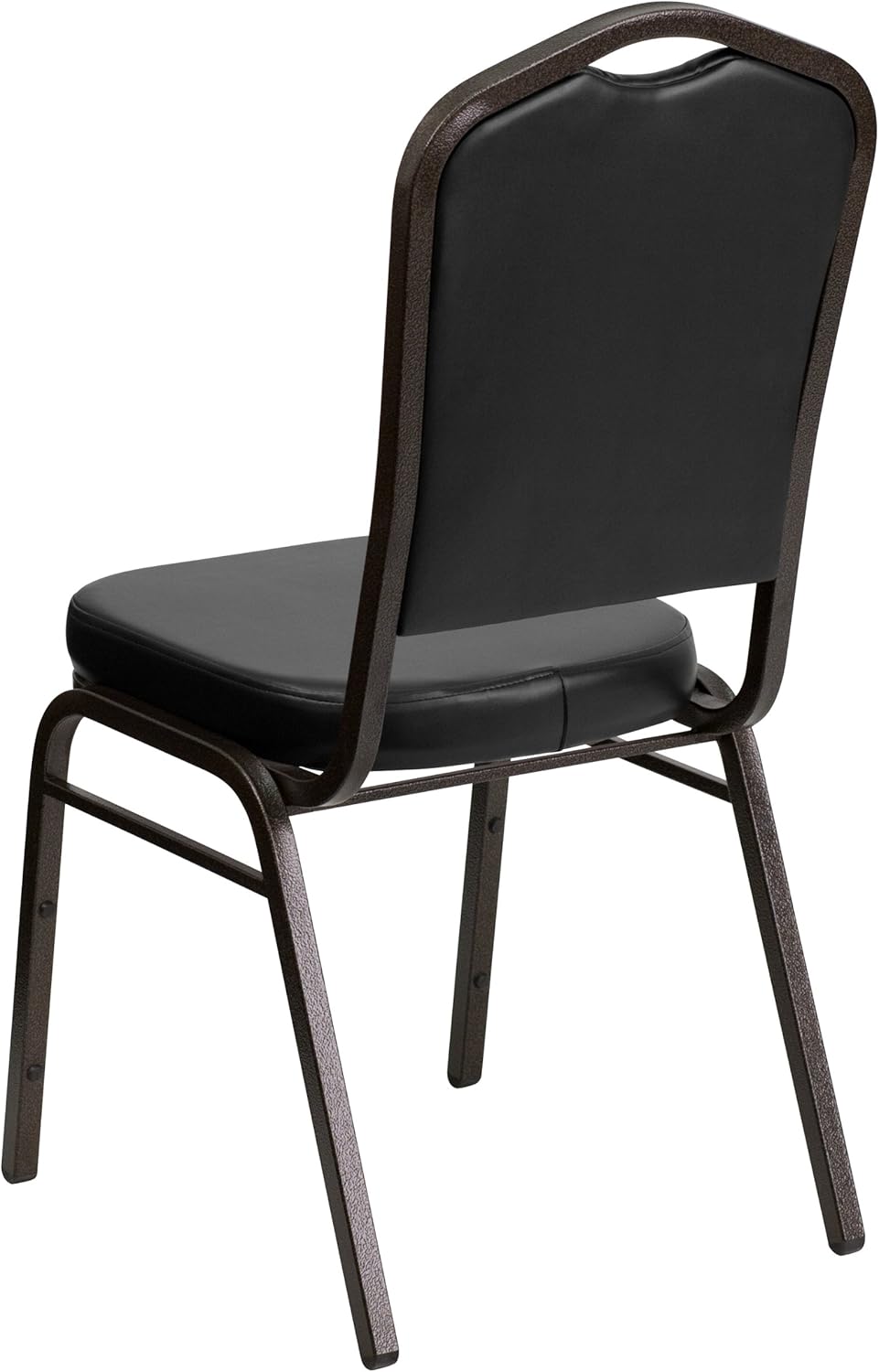 Flash Furniture HERCULES Series Crown Back Stacking Banquet Chair in Black Vinyl - Gold Vein Frame: Furniture & Decor