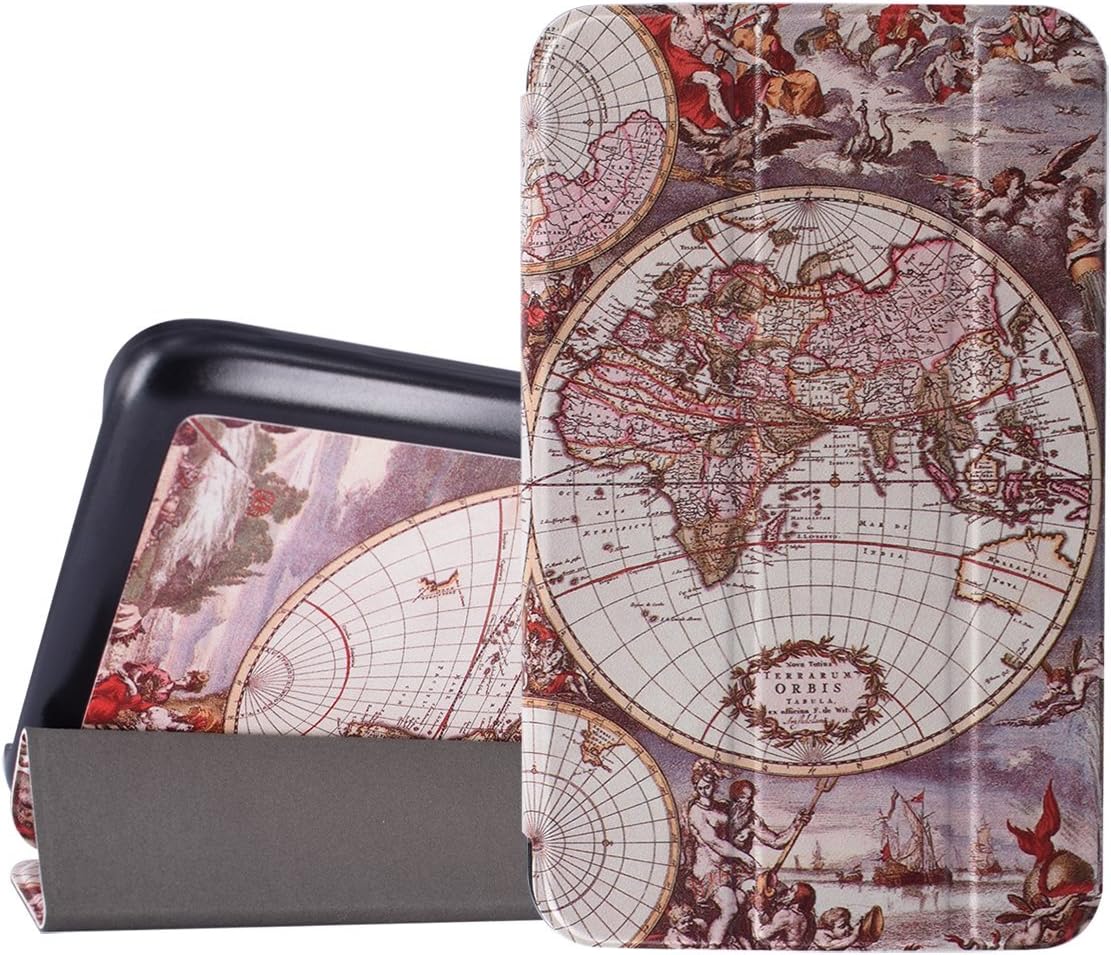 Galaxy Tab E Lite 7.0 Case - Tessday Slim Standing Shell Case for Samsung Galaxy Tab E lite SM-T113 / Tab 3 Lite 7.0 SM-T110 / SM-T111, World Map