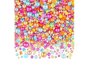 Kikonoke 3900+ Pcs Rhinestones and Pearls Kit, 2-10mm Flatback Gems for Nail Art, Tumbler Decoration, DIY Crafts, 8 Colors Mixed DIY Supplies (Summer)