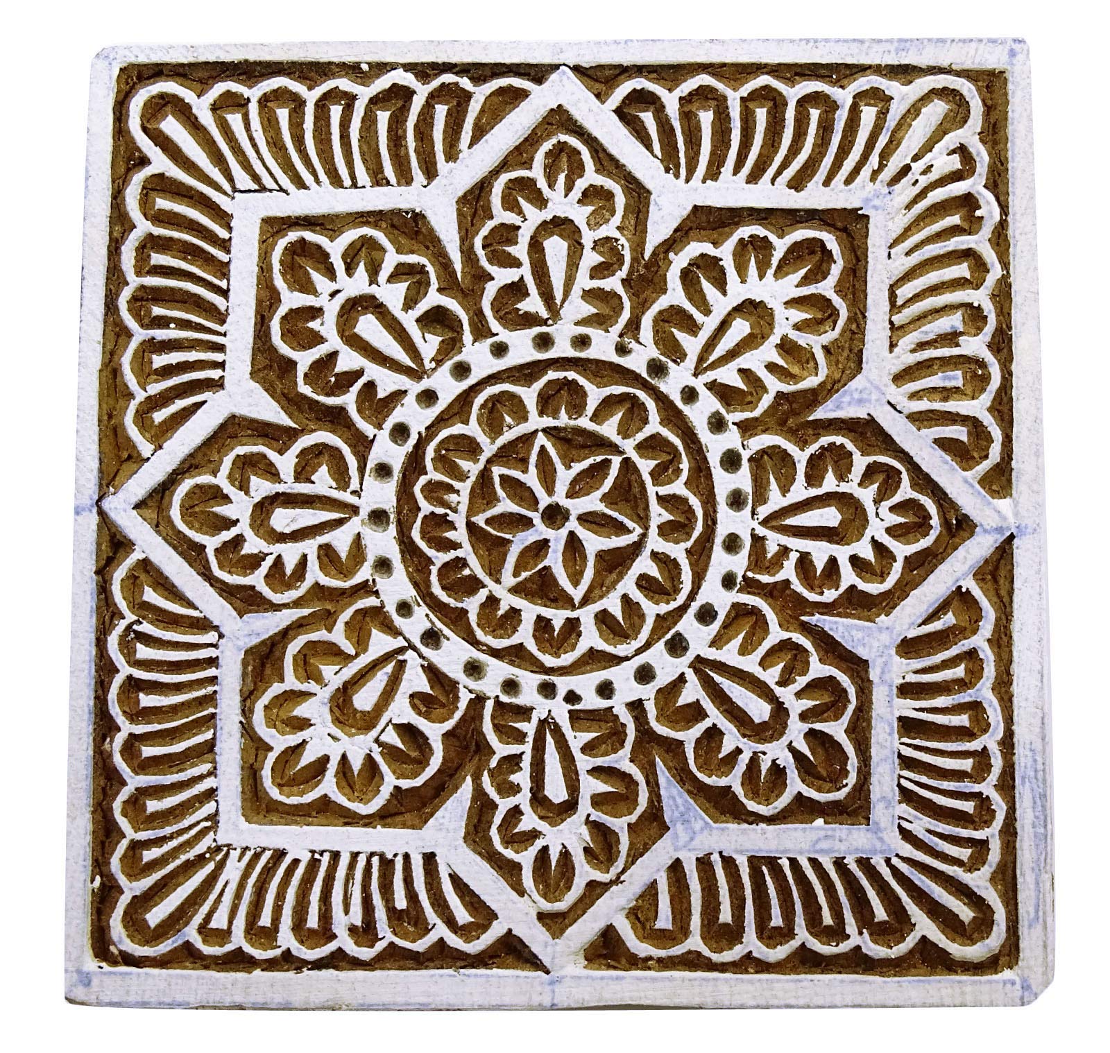 Indianbeautifulart Decorative Block Indian Wooden Textile Stamps Wood Printing Block Floral Stamp