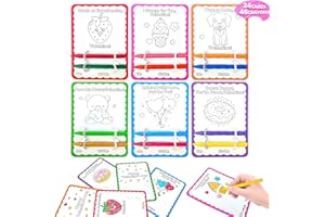 Leetous Valentines Day Gifts Cards for Kids Classroom, 48 Mess Free Crayons with 24 Valentines Class Exchange Cards for Toddlers, Valentine Goodies School Party Favors Prizes Treats for Boys Girls