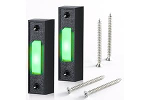 FOSENLION 2 Pack Lighted Doorbell Button, Universal Garage Door Switch Wired Wall Mounted Doorbell Push Button (Green Light)