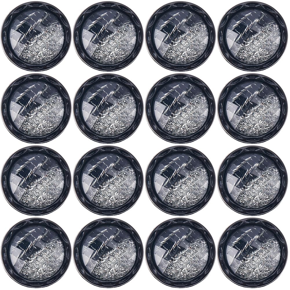 GORGECRAFT 20Pcs 25mm Beveled Cut Glass Shiny Sewing Shank Buttons Silver Resin Shank Button for Diy Sewing Crafts Sweater Uniform Blouse Jacket Clothing Hat Embellishments Jewelry Making Supplies