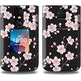 WZCJDHMJ for TCL Flip 4 Phone Case with Tempered Glass Screen Protector,Dual Layer Hybrid PC Textured Back &amp; Soft TPU Bumper Shockproof Cover for T440 (2025)-Light Pink Plum