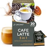 Lingano Ganoderma Cafe Latte 3 in 1 Instant Reishi Mushroom Coffee - 20 Sachets