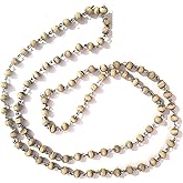 Natural White Tulsi Beads Mala with Silver Cap Tulsee Kanthi for Peace of Mind/Meditation Basil Beads Mala 10 mm